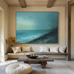 Solitary Beach Figure in Blue Tones ABS090