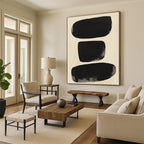 Large Black Forms Abstract Painting with Minimalist Impact WINK189
