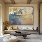 Blue and Gold Abstract Painting for Opulent Yacht Clubs YHT399