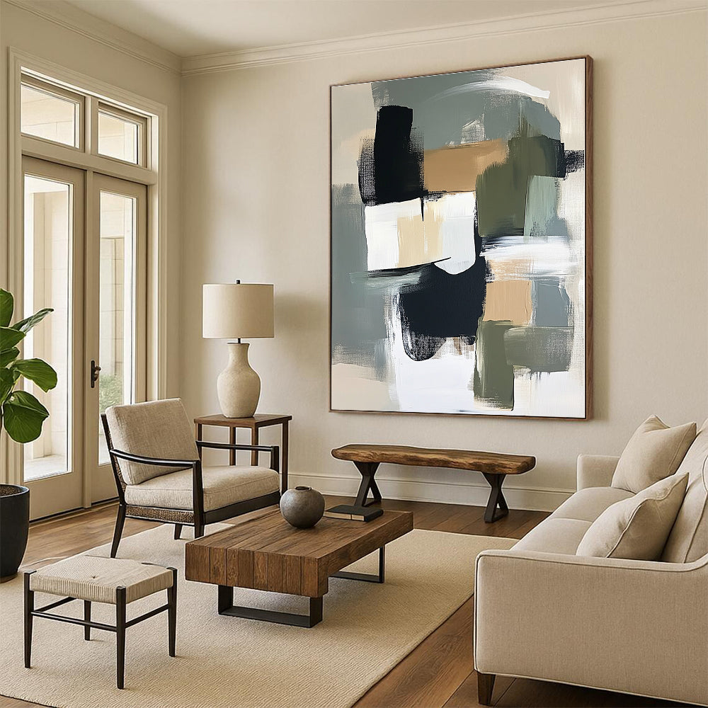 Earth - Toned Abstract Painting with Warm Harmony WINK695