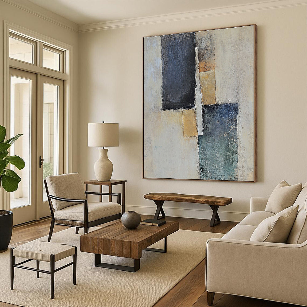 Neutral Toned Shapes Abstract Painting with Subtle Sophistication WINK147