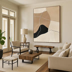 Leather - Patch Abstract Painting with Stitched Details WINK853