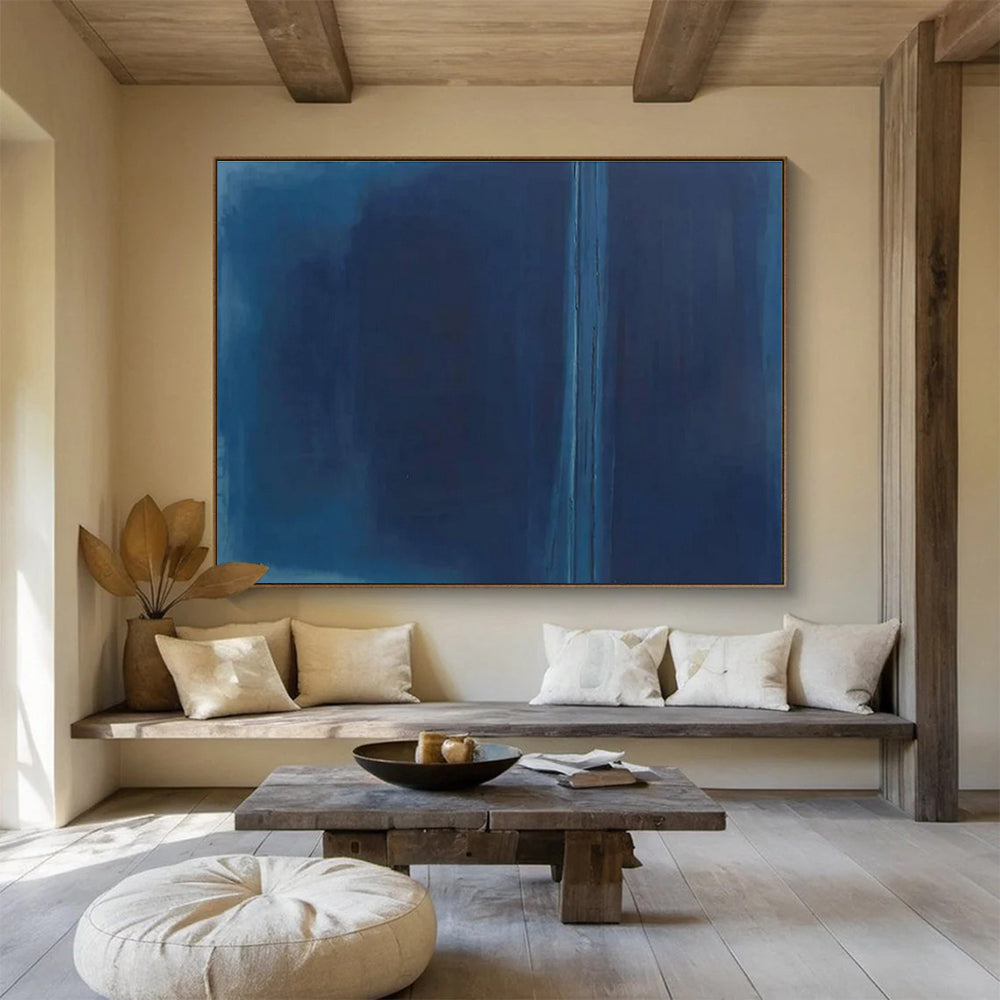 Simple Blue Abstract Painting for Minimalist Art Galleries YHT273