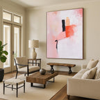 Pink - Toned Abstract Painting with Minimalist Shapes GAB0870