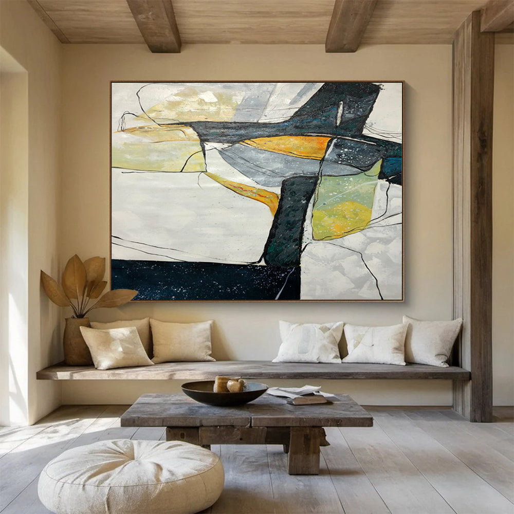 Geometric Abstract Modern Painting for Contemporary Spaces YHT037