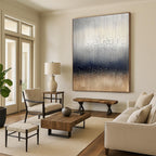 Silver and Gold Dotted Abstract Minimalist Painting for Modern Interiors GAB1444