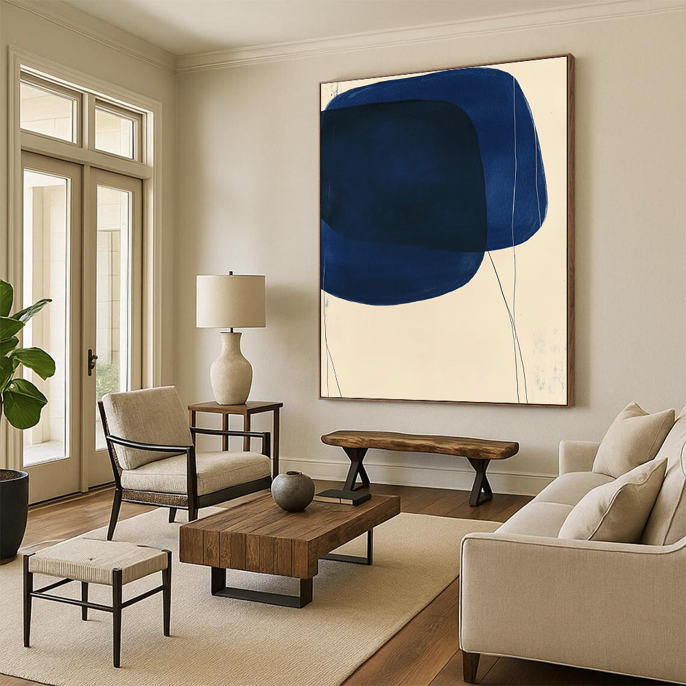 Blue Abstract Shapes Artistic Wall Decor Abstract Painting GAB1390