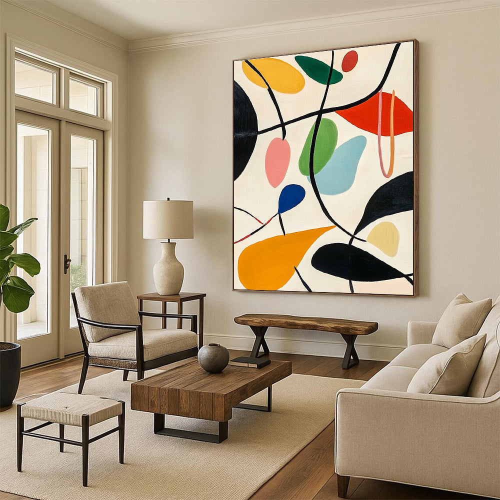 Colorful Organic Shapes Abstract Painting with Playful Vitality WINK092