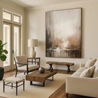 Muted Landscape Abstract Painting for Serene Waiting Rooms HENG455