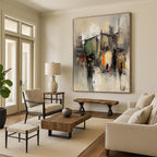 Abstract Urban Street Scene Painting for Bohemian Cafes GAB1130