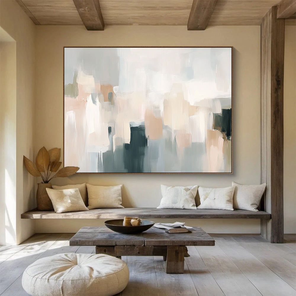 Pastel Blocks Abstract Cityscape Painting ABS219