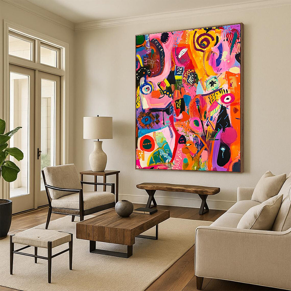 Colorful Abstract Mosaic - Vivid Expressionist Art GAB0380