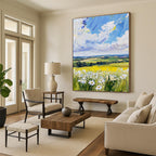 Rolling Fields Landscape Abstract Painting with Impasto Techniques GAB0014
