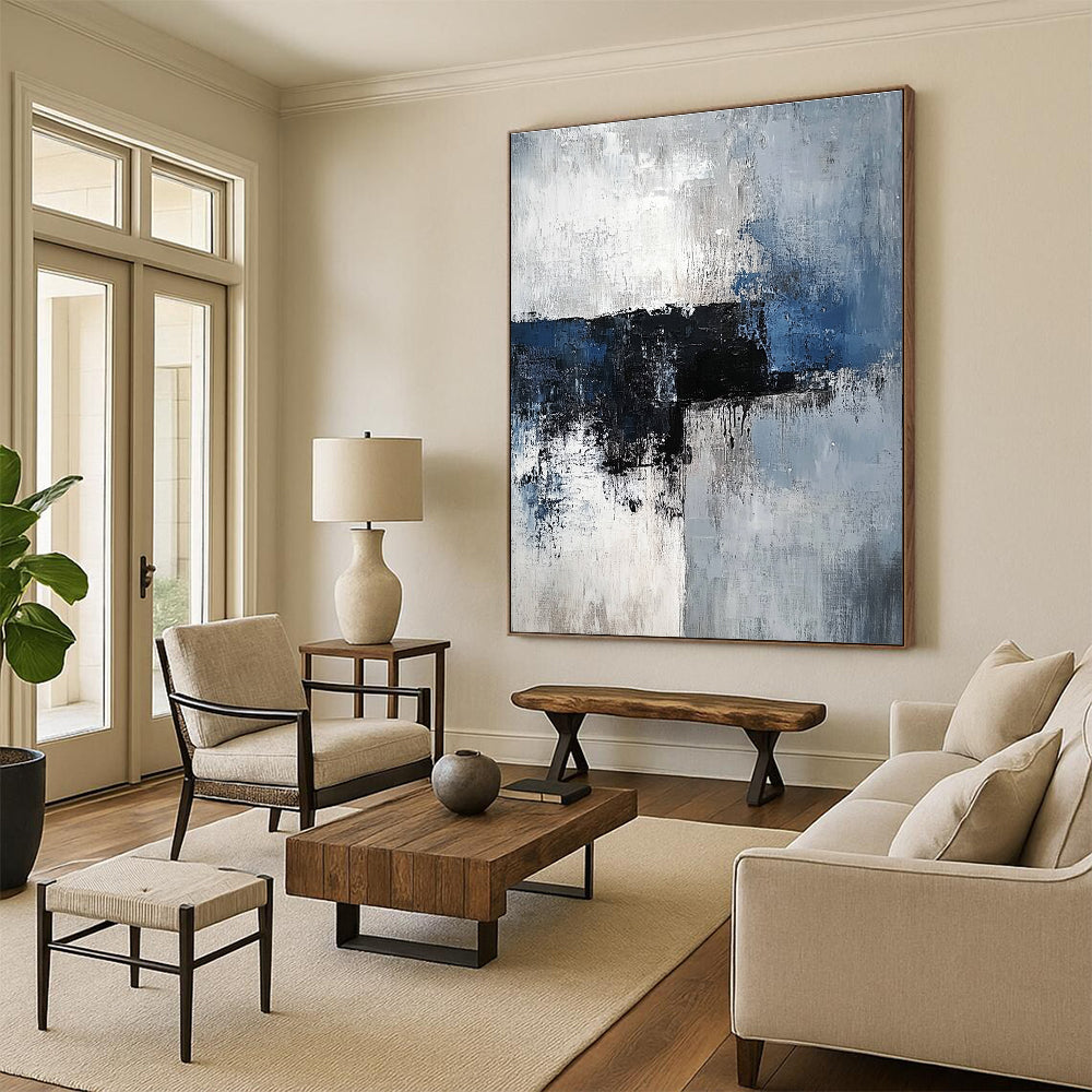 Blue - Gray - Black Abstract Painting with Moody Depth WINK535