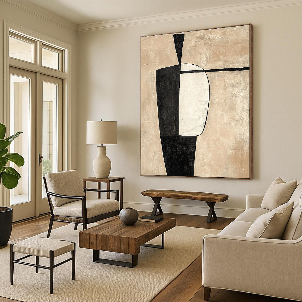 Minimalist Shapes Abstract Painting with Calm Geometry WINK142
