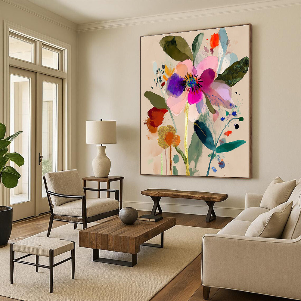 Colorful Abstract Flower Painting of Vibrant Botany GAB0183