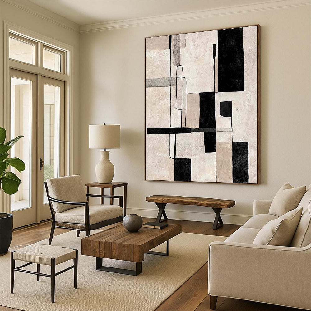 Minimalist Geometric Abstract Painting with Clean Simplicity WINK322