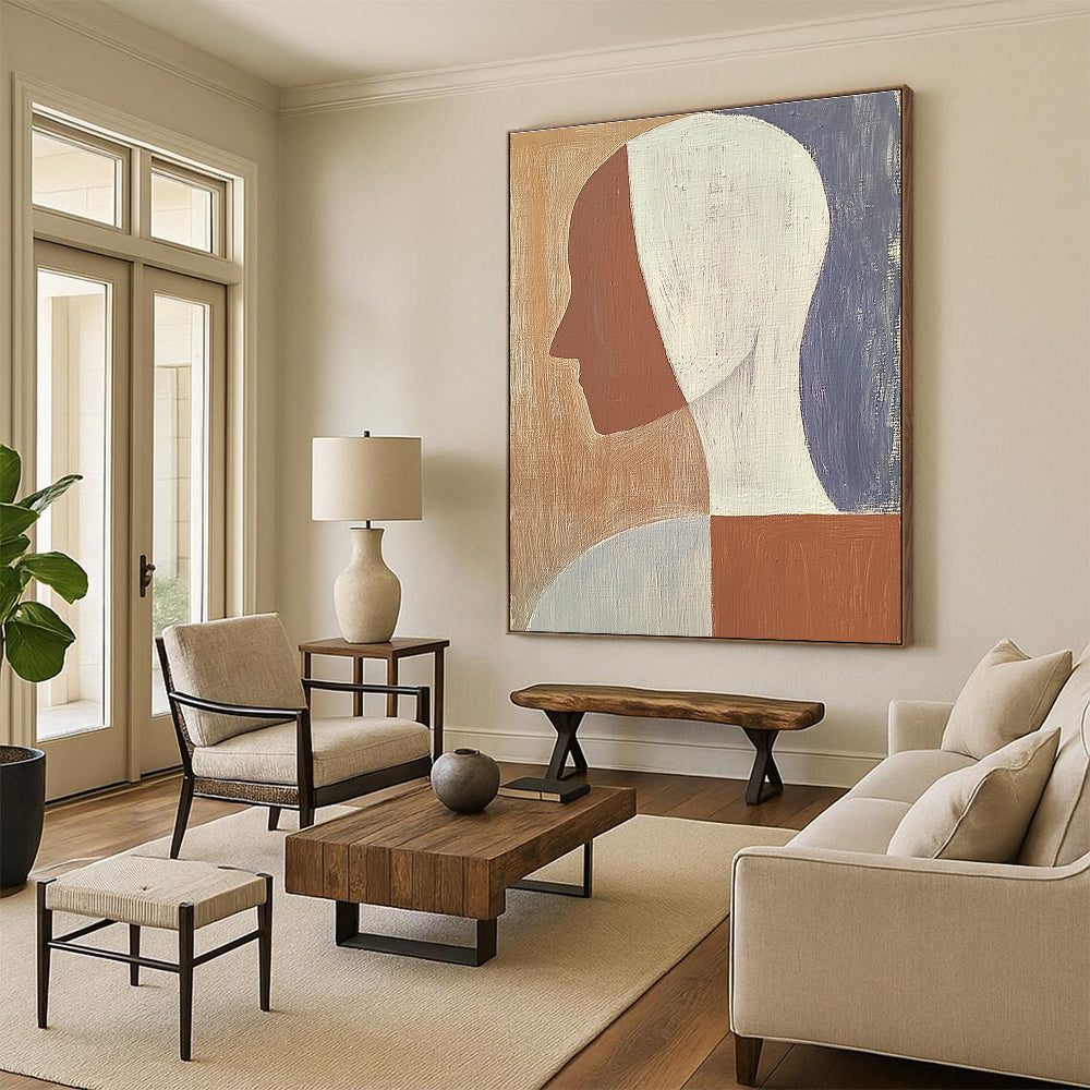Geometric Head Minimalist Abstract Painting for Modern Interiors GAB1416