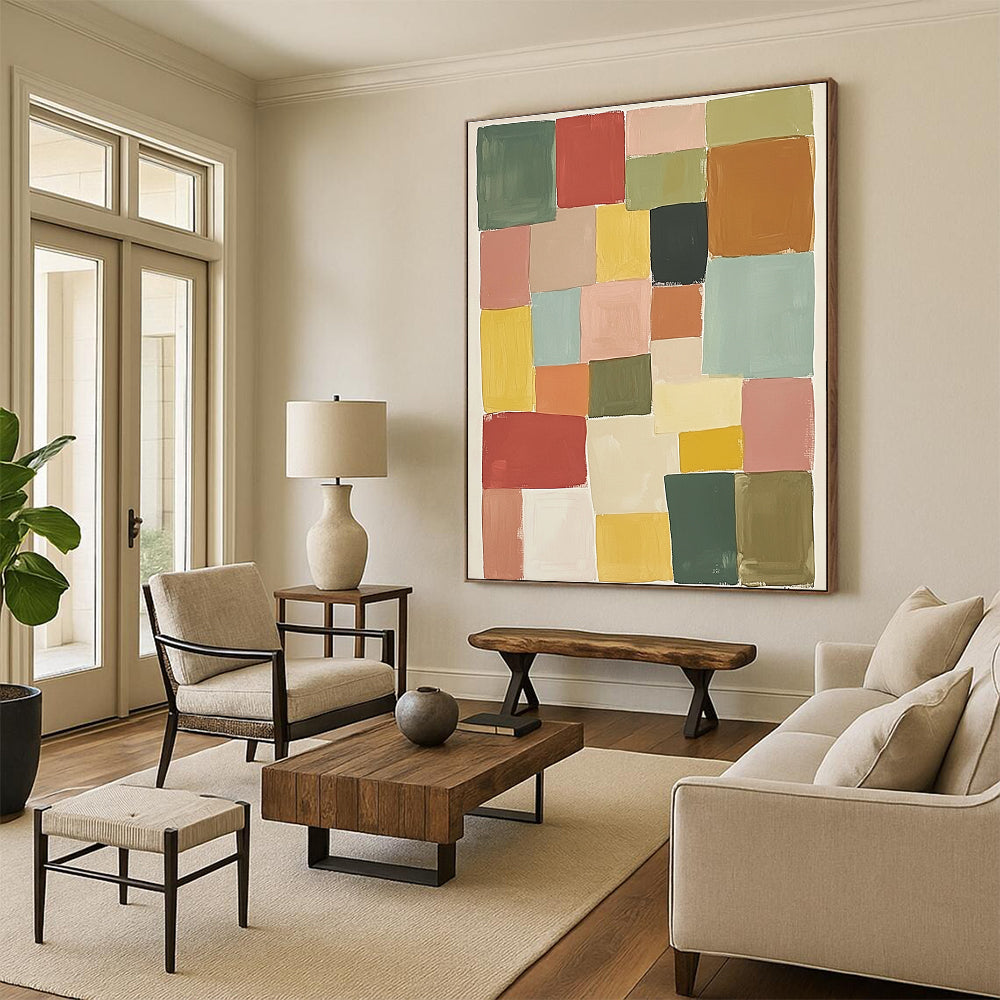 Color Block Collage Vibrant Abstract Painting GAB0360