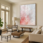 Red and Gray Textured Abstract Painting with Edgy Nuance WINK281