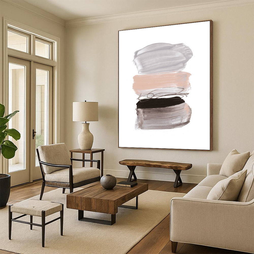 Stacked Color Block Abstract Painting for Modern Nursery Rooms HENG184