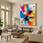 Colorful Dynamic Abstract Painting with Vivid Brushstrokes WINK640
