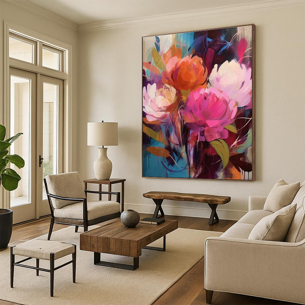 Vibrant Floral Abstract Painting for Art - Centric Hallways HENG427