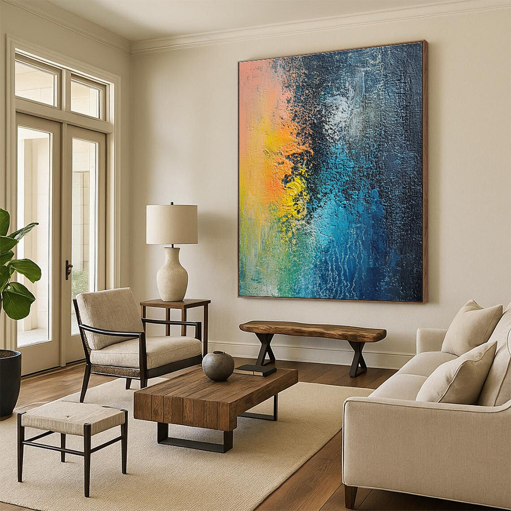 Colorful Textured Abstract Painting with Vivid Layers WINK680
