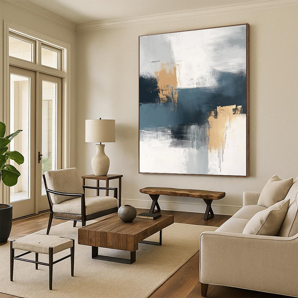 Gray Gold Abstract Painting with Subtle Luxury WINK722