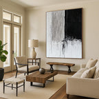 Black and White Drip Abstract Painting for Industrial - Styled Lofts GAB1025