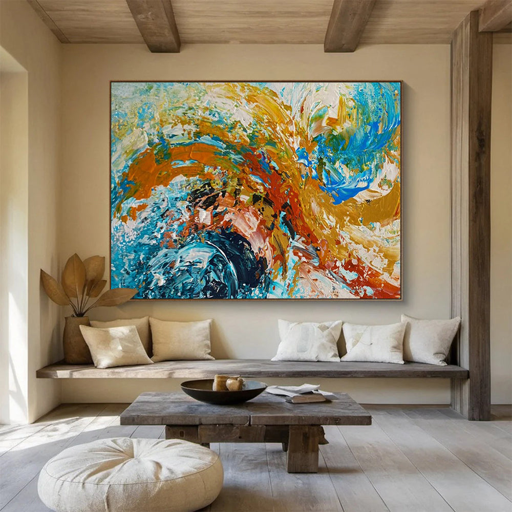 Colorful Abstract Explosion Painting for Vibrant Music Venues YHT359