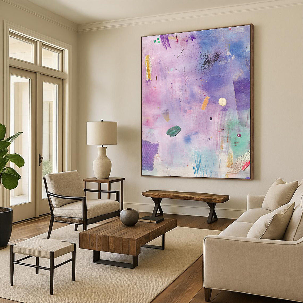Purple and Pink Abstract Dreamy Abstract Painting GAB0366