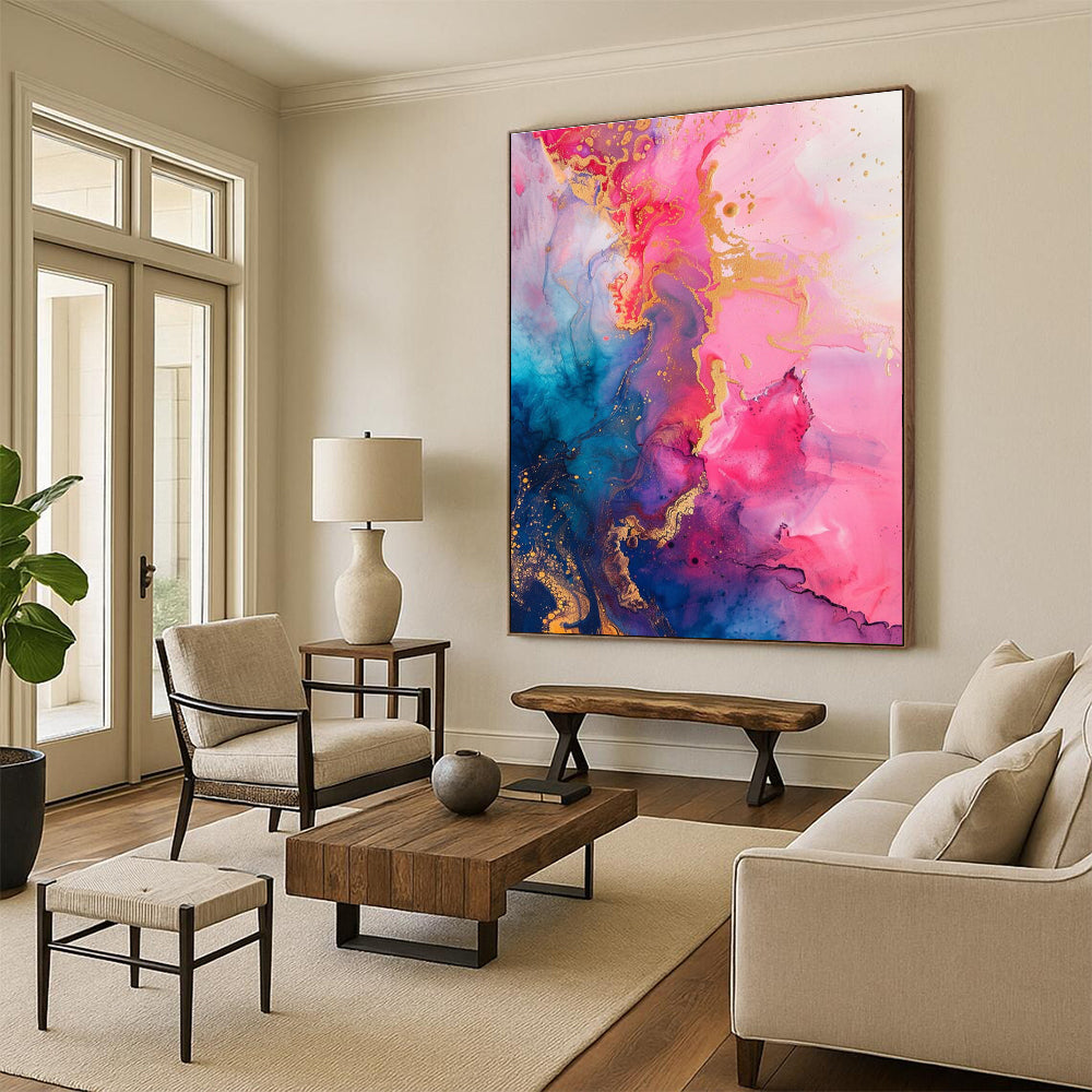 Dreamy Ink - Flow Abstract with Gold Painting for Relaxing Spaces HENG286