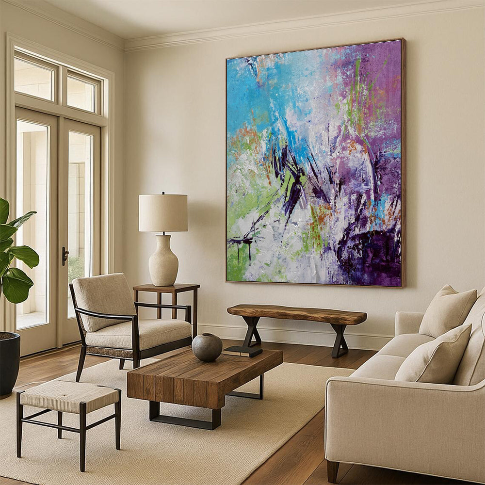 Colorful Eclectic Abstract Painting for Creative Coworking Spaces HENG472