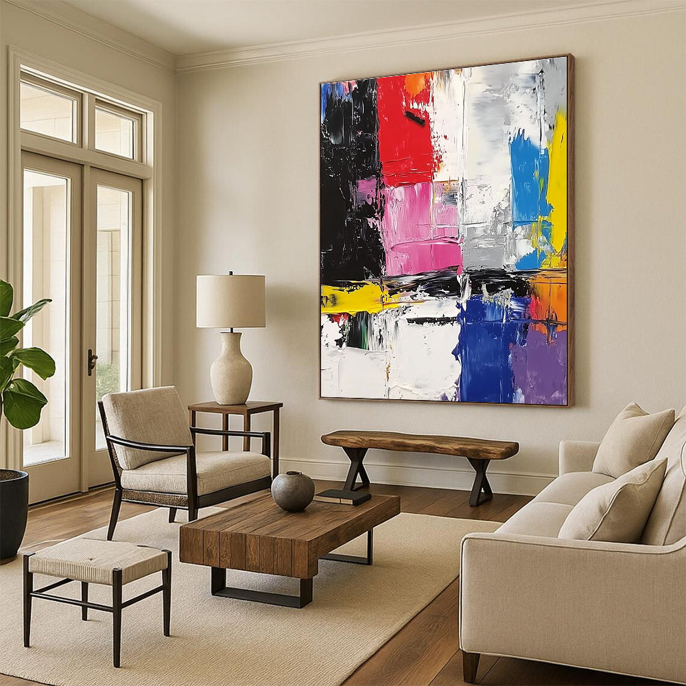 Colorful Block Abstract Painting for Modern Art Galleries GAB0977