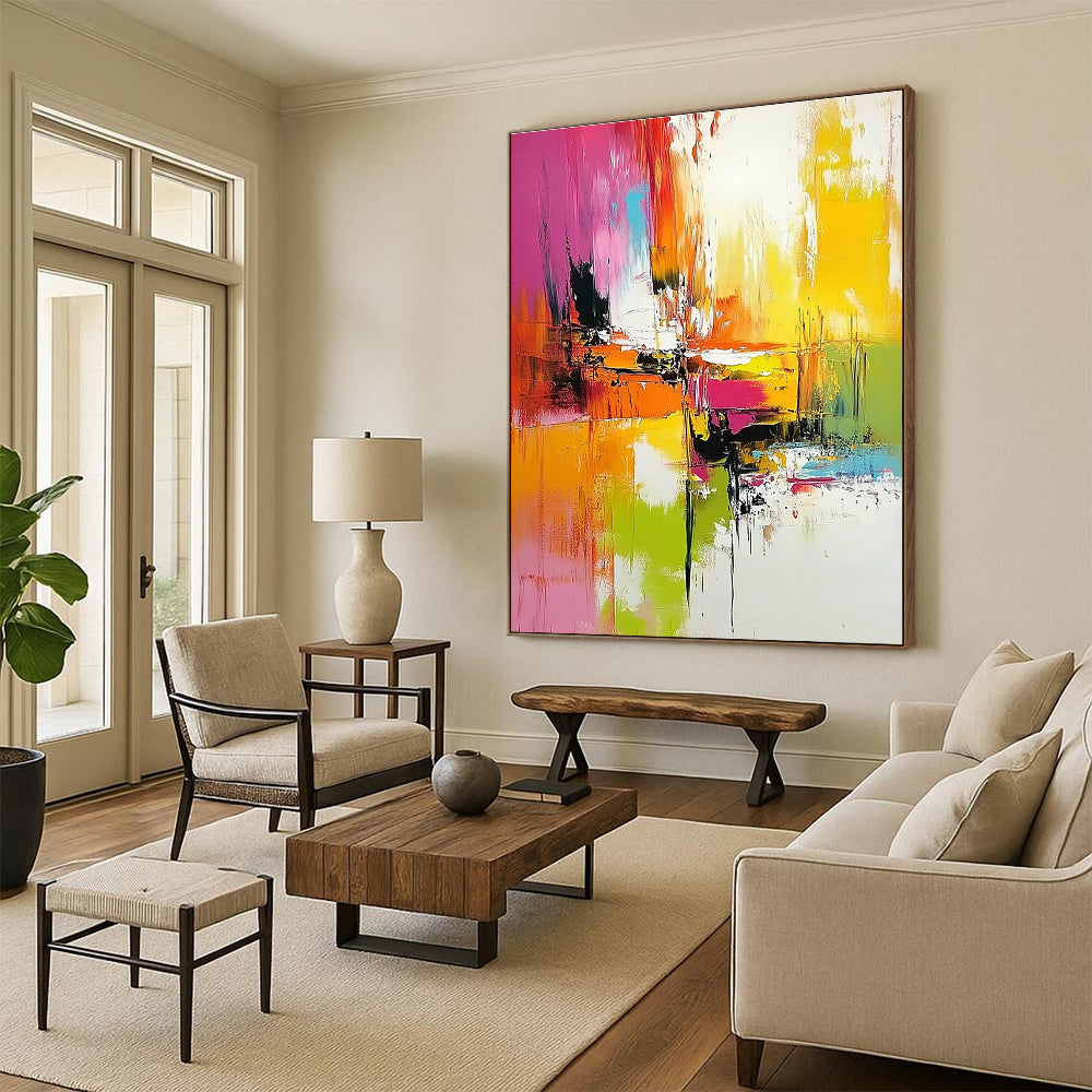 Colorful Urban Abstract Painting for Creative - Themed Coworking Spaces GAB0938
