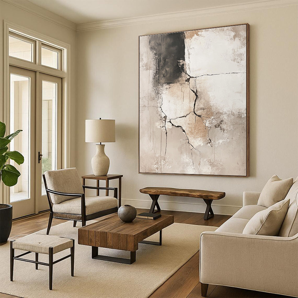 Cracked Texture Abstract Painting for Industrial - Chic Interiors GAB0697