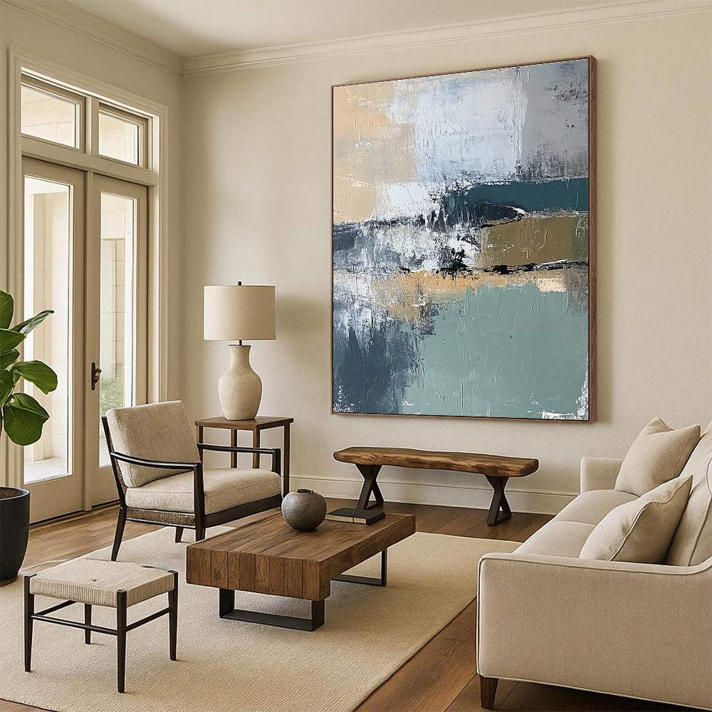 Neutral Tone Abstract Painting for Minimalist - Themed Offices GAB1045