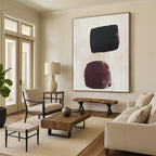Dual Dark Shapes Abstract Painting with Understated Drama WINK168