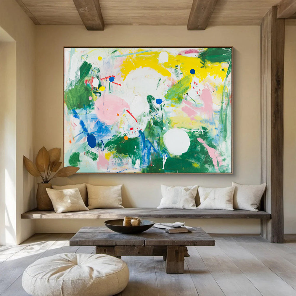 Colorful Abstract Dots and Shapes with Playful Energy Abstract Painting ABS390
