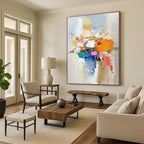 Colorful Block Gold Abstract Painting with Bold Creativity WINK469