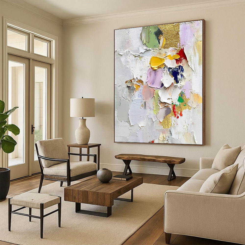Textured Colorful Abstract Painting for Art - Lovers’ Bedrooms GAB0813