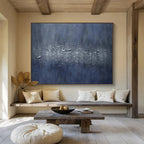 Blue Textured Abstract Painting for Modern Corporate Lounges YHT392