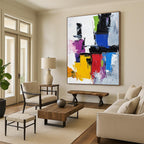 Bold Color Block Abstract Painting with Dynamic Edges WINK627