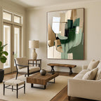 Geometric Abstract Fusion Painting with Contemporary Edge WINK442