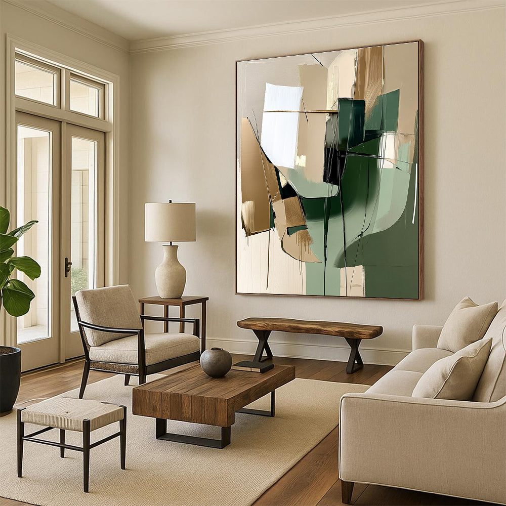 Geometric Abstract Fusion Painting with Contemporary Edge WINK442