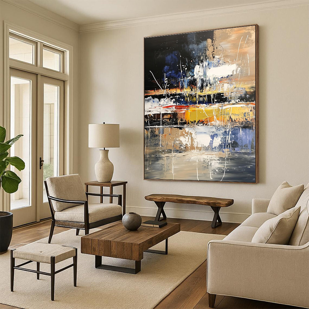 Dynamic Color Splash Abstract Painting for Artistic Event Venues GAB1209