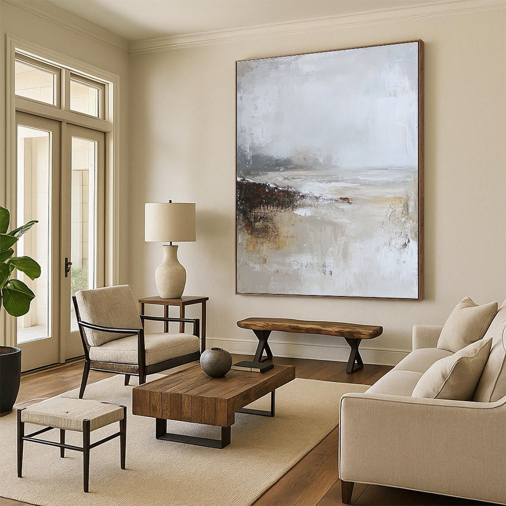 Minimalist Neutral Tones Seascape Abstract Painting GAB0673