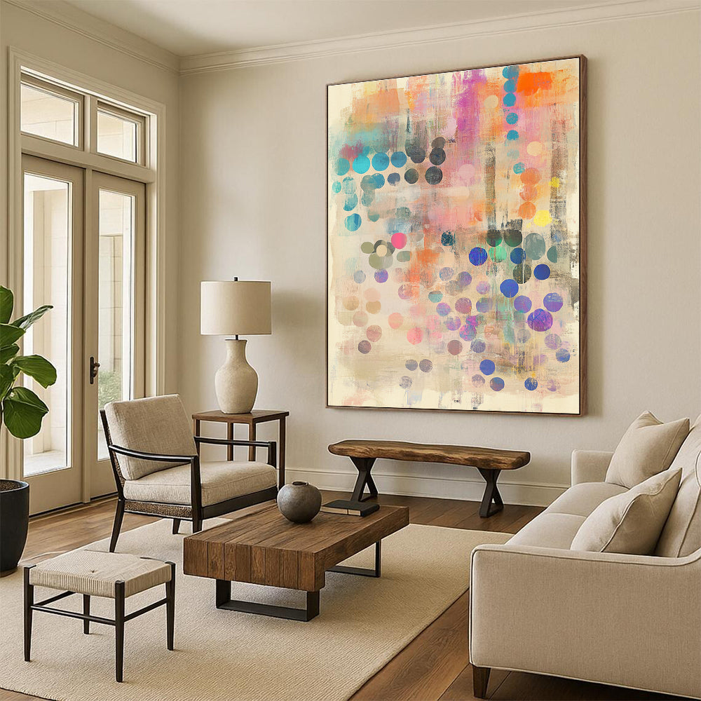 Polka Dot Abstract Painting for Playful Kids’ Activity Centers GAB1183