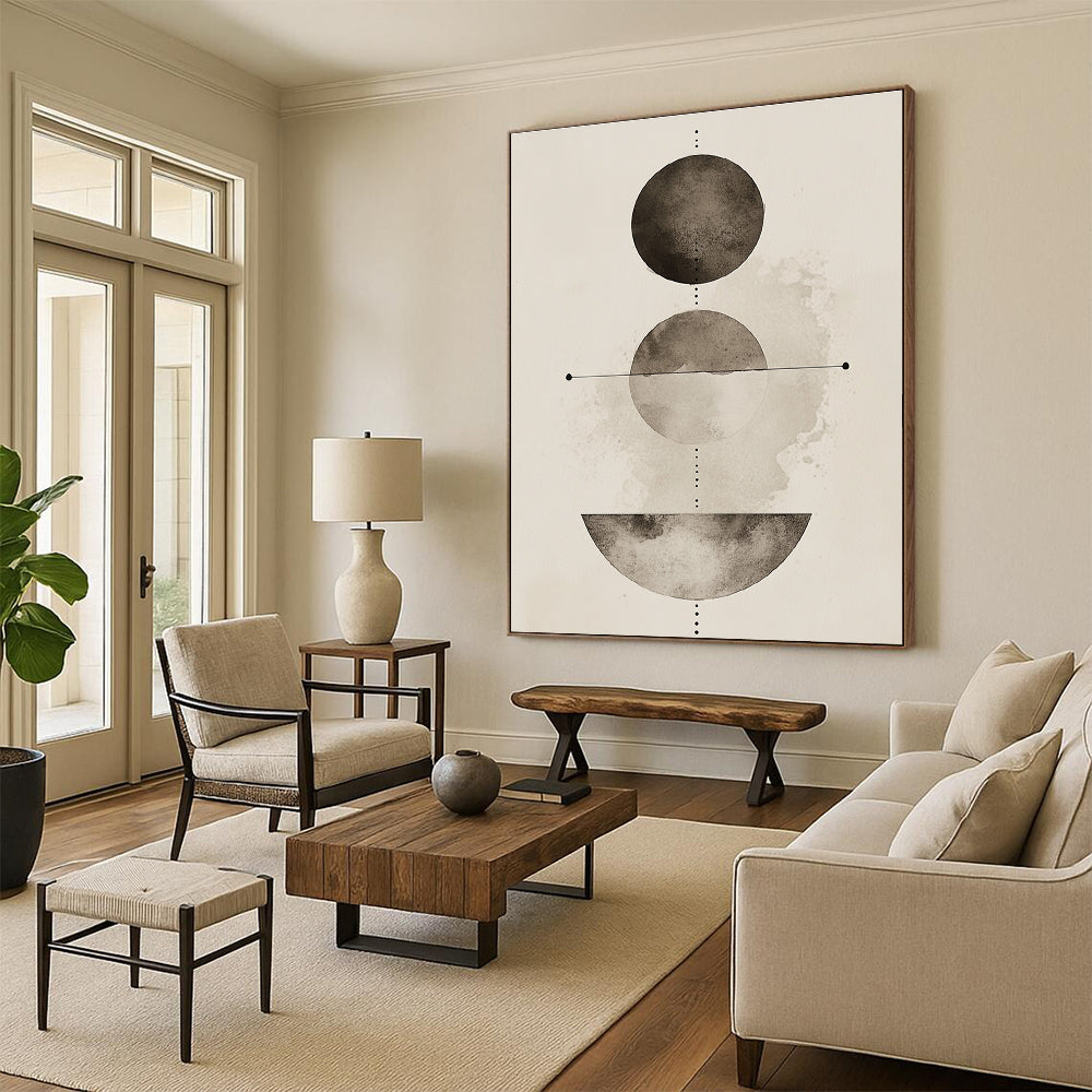 Abstract Circles Mysterious Abstract Painting for Thought - Provoking Spaces GAB1507